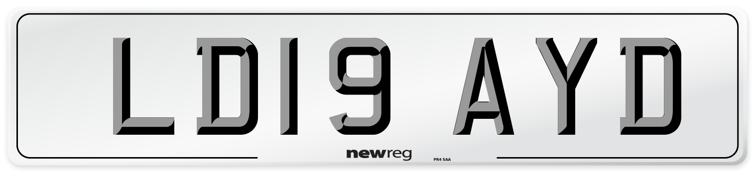 LD19 AYD Number Plate from New Reg